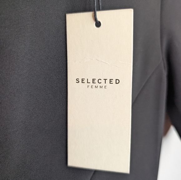 NWT Vintage Y2K 2005 Selected Femme XS Ruffle Bottom Little Black Dress - Picture 6 of 12